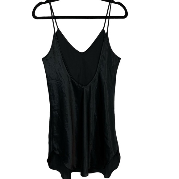 INTIMATE MOODS Satin Black VINTAGE Chemise Nighty Lingerie USA Made Slip sz M - Picture 7 of 16